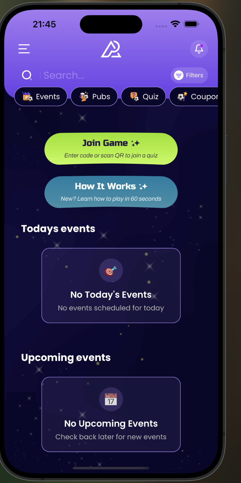 PlayActive app – home