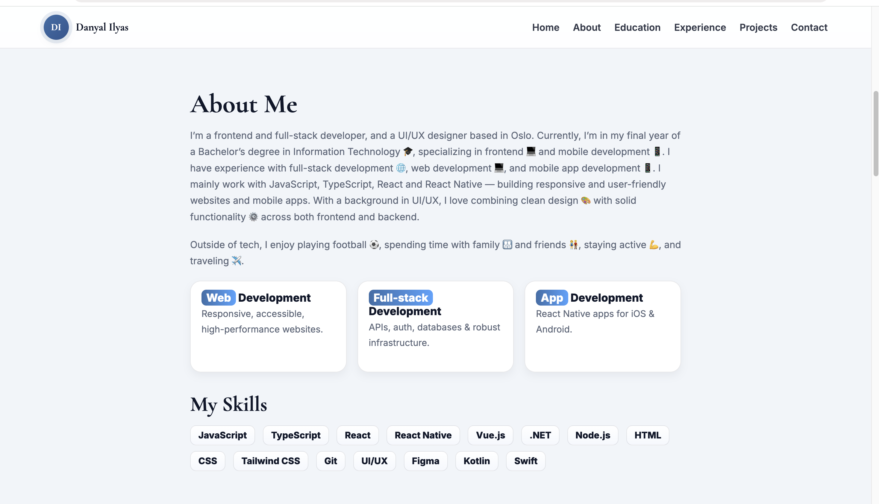Portfolio homepage