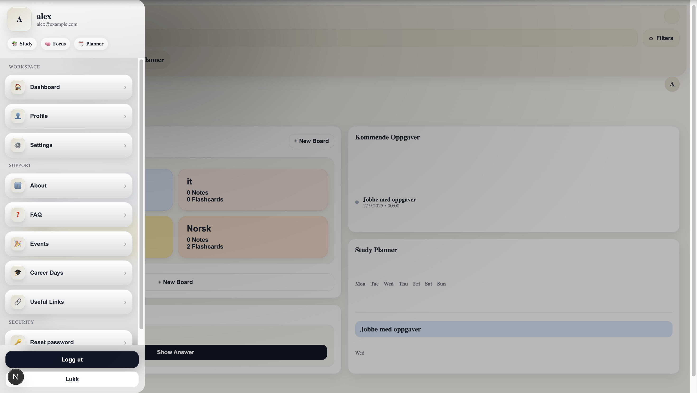 NoteAndPlan – session planner
